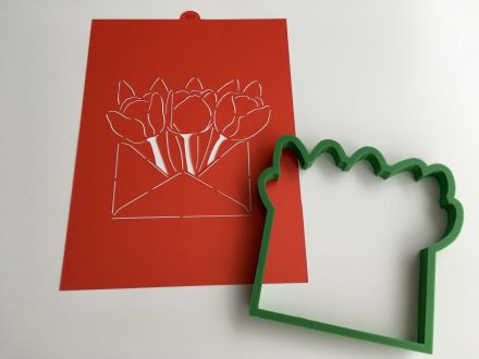 Obálka s tulipány F858