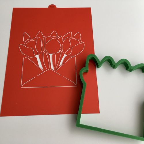 Obálka s tulipány F858